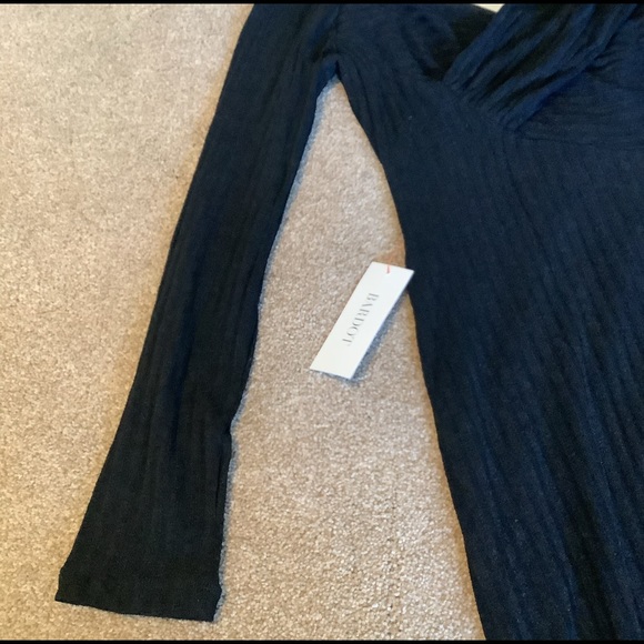 Bardot Ribbed Lanika Black Midi Dress Size M - Picture 5 of 6